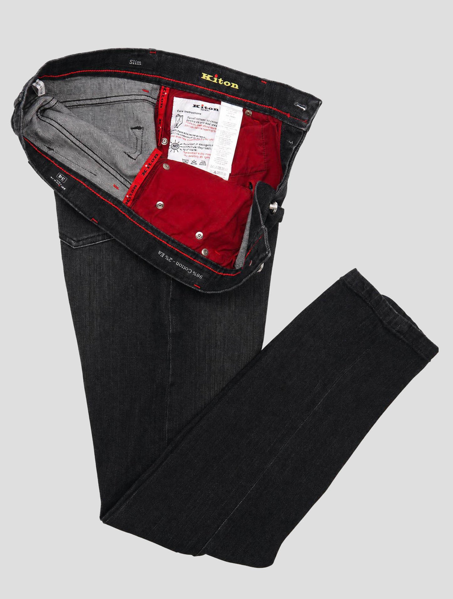 Kiton Dark Gray Cotton Ea Jeans