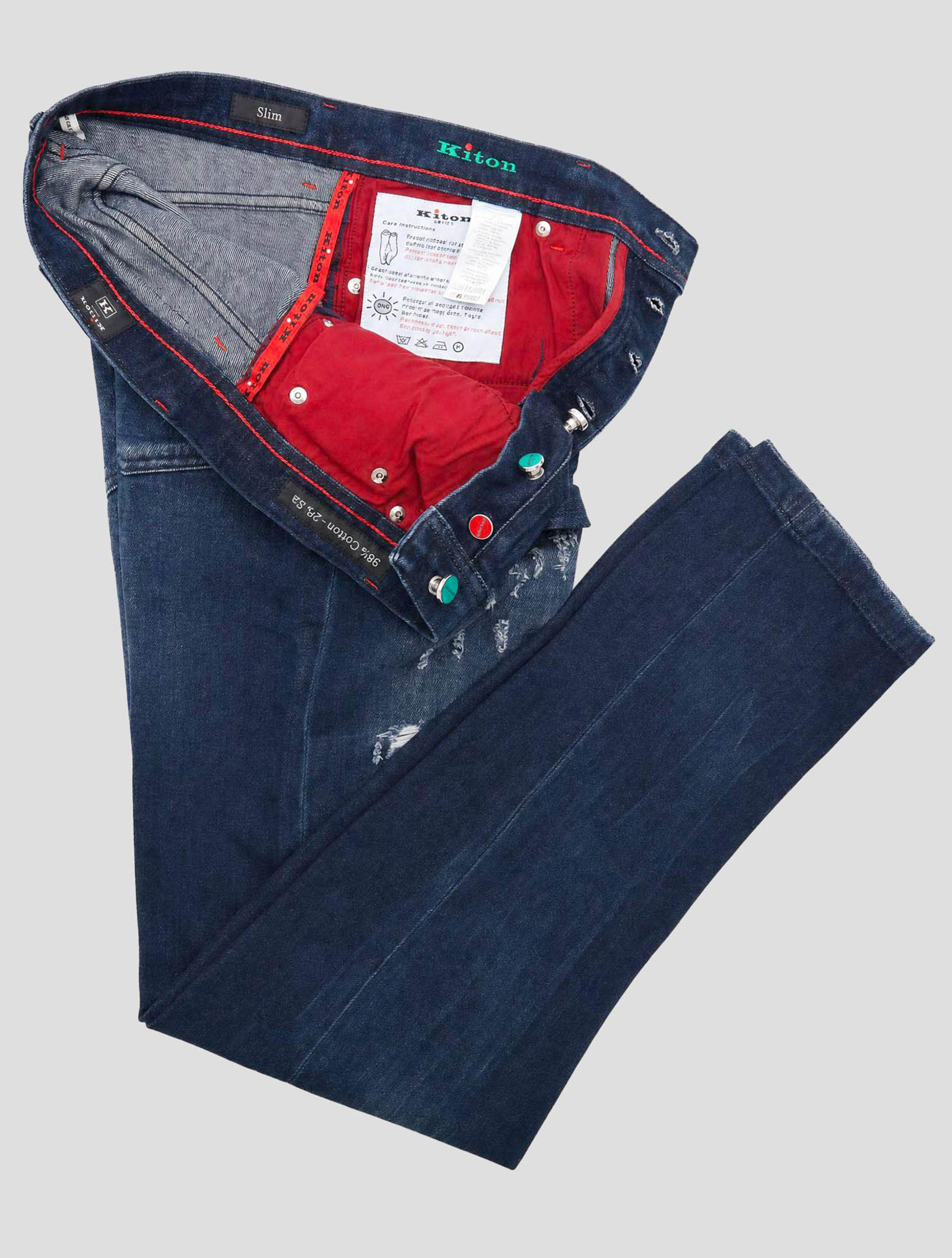 Kiton Blue Cotton Ea Jeans