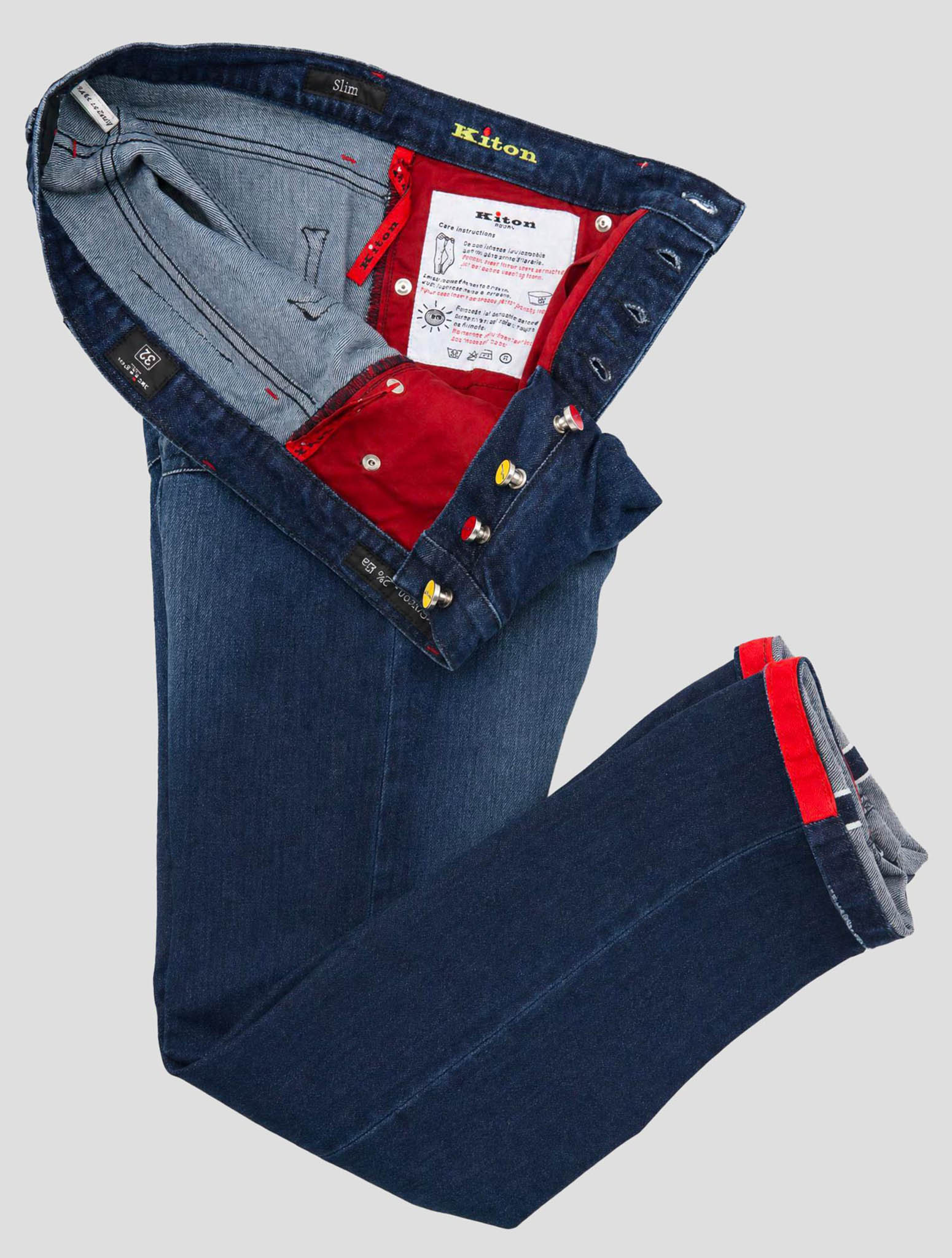Kiton Blue Cotton Ea Jeans