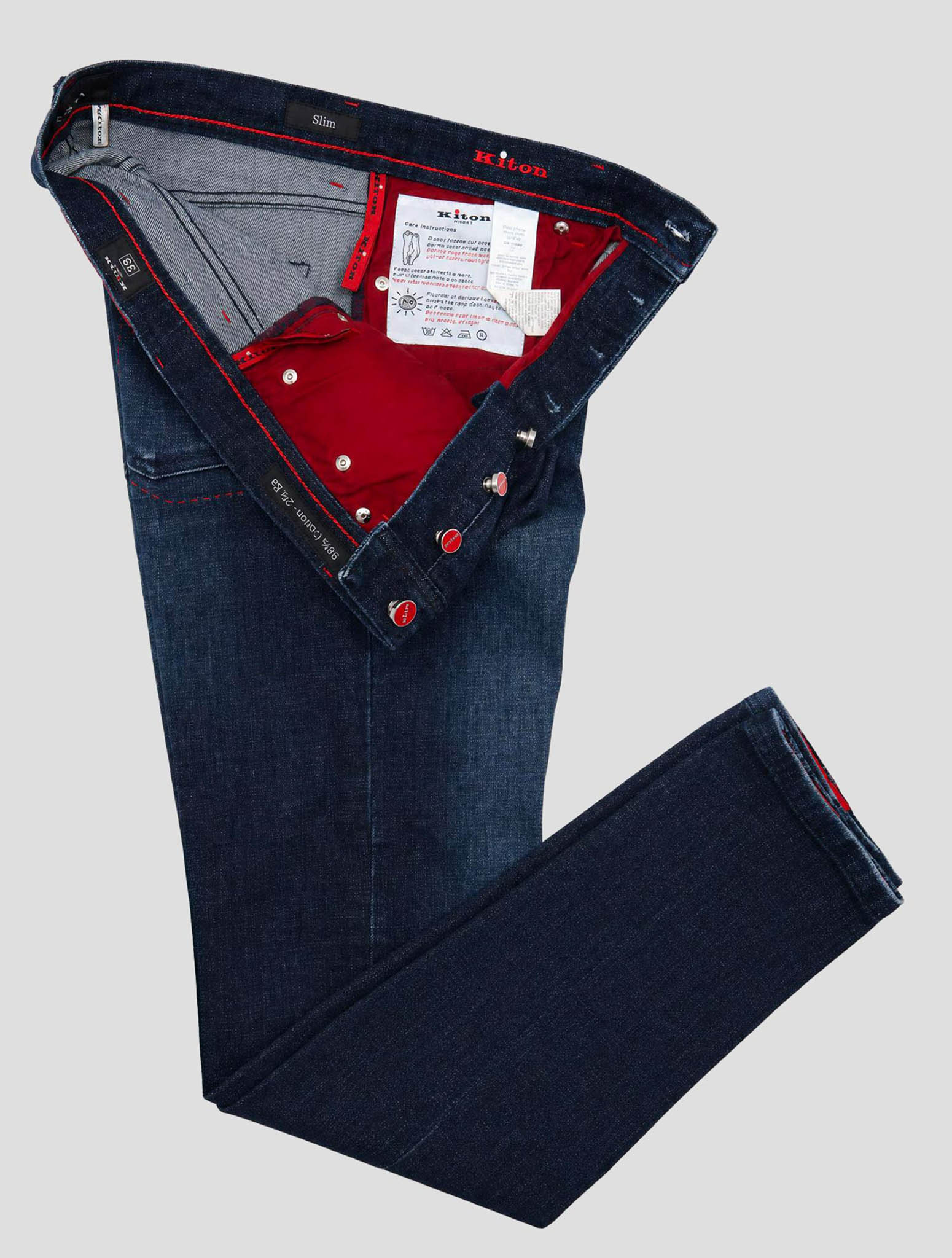 Kiton Blue Cotton Ea Jeans