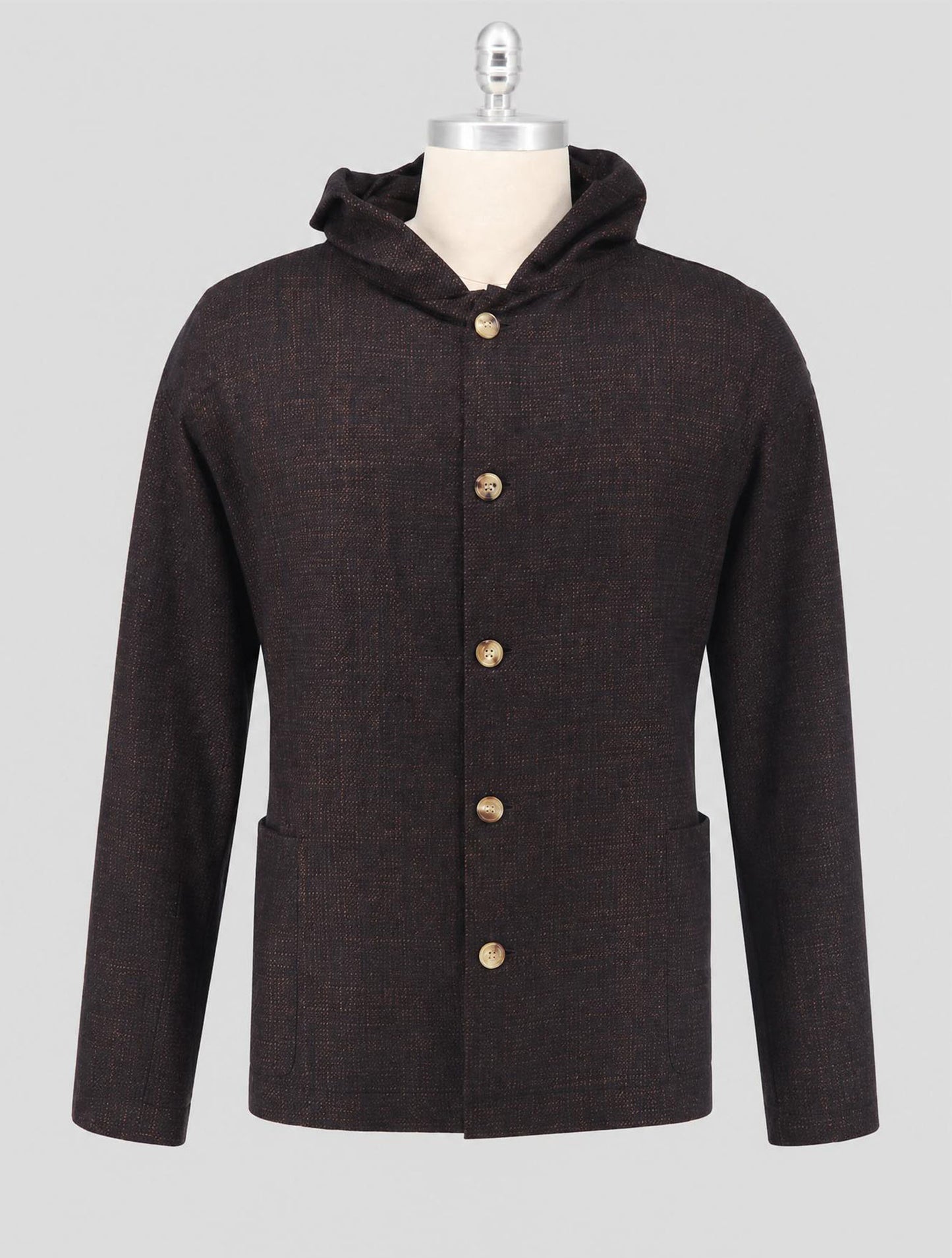 Kiton Brown Cashmere Wool Silk Overshirt