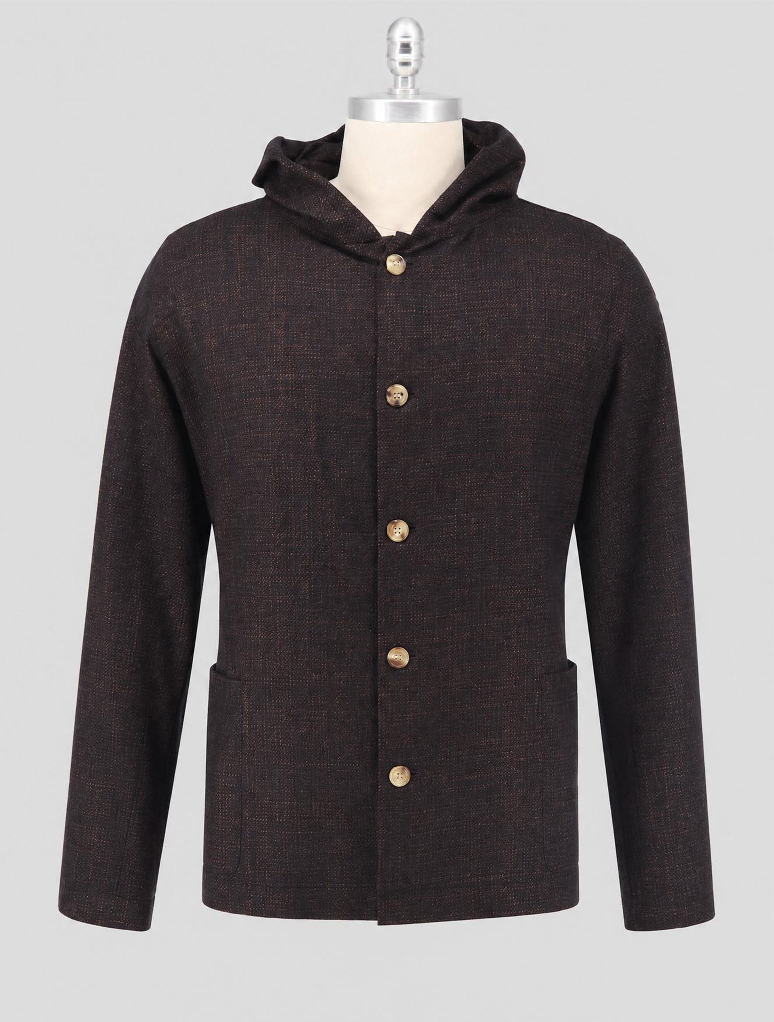 Kiton Brown Cashmere Wool Silk Overshirt