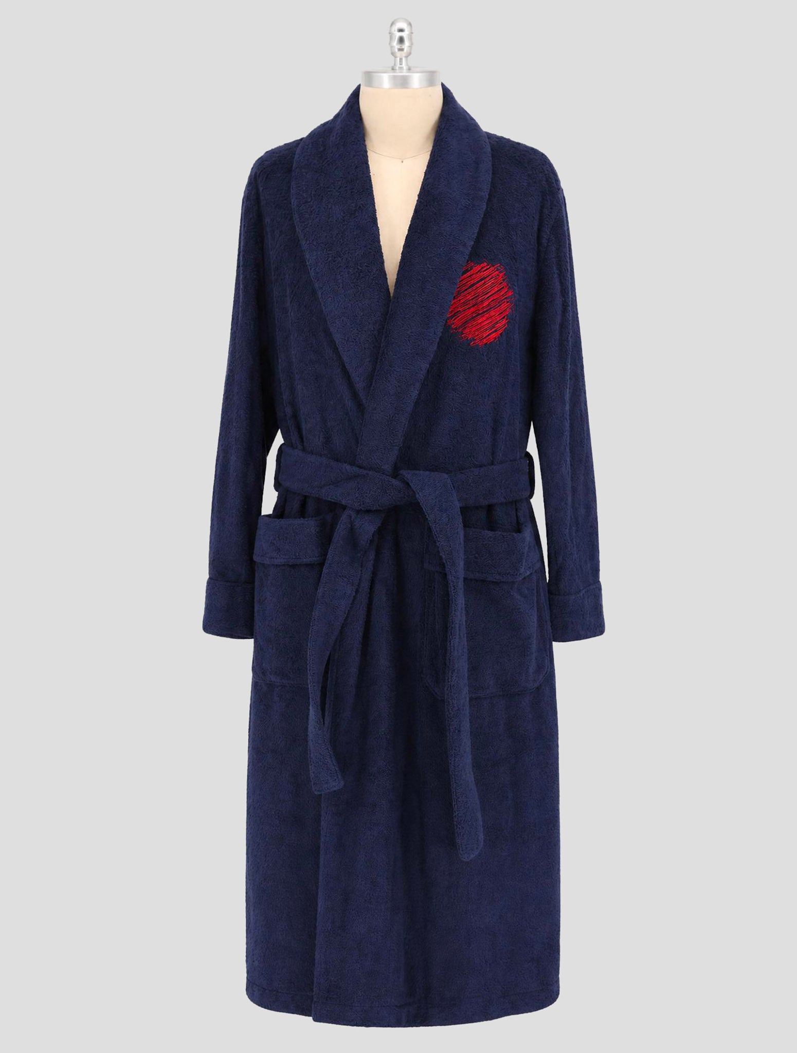 Kiton Blue Cotton Dressing Gown