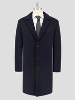 Kiton Knt Blue Virgin Wool pa Cashmere Overcoat