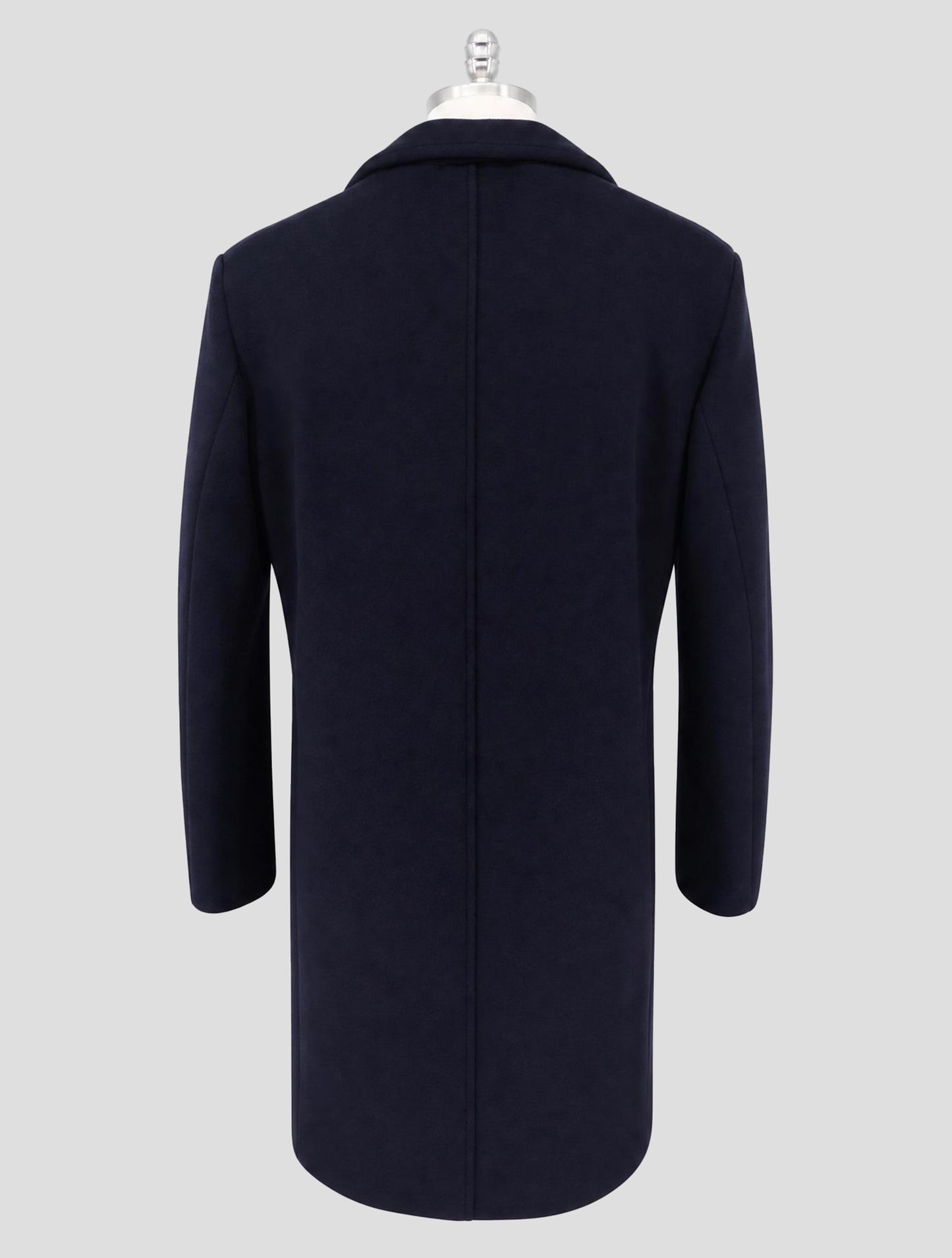 Kiton Knt Blue Virgin Wool pa Cashmere Overcoat