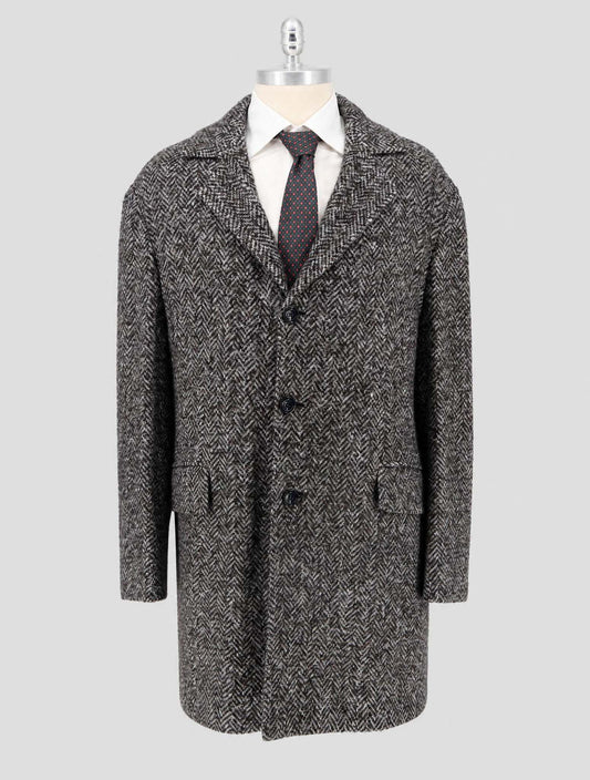 Kiton Multicolor Virgin Wool Cashmere Silk Overcoat