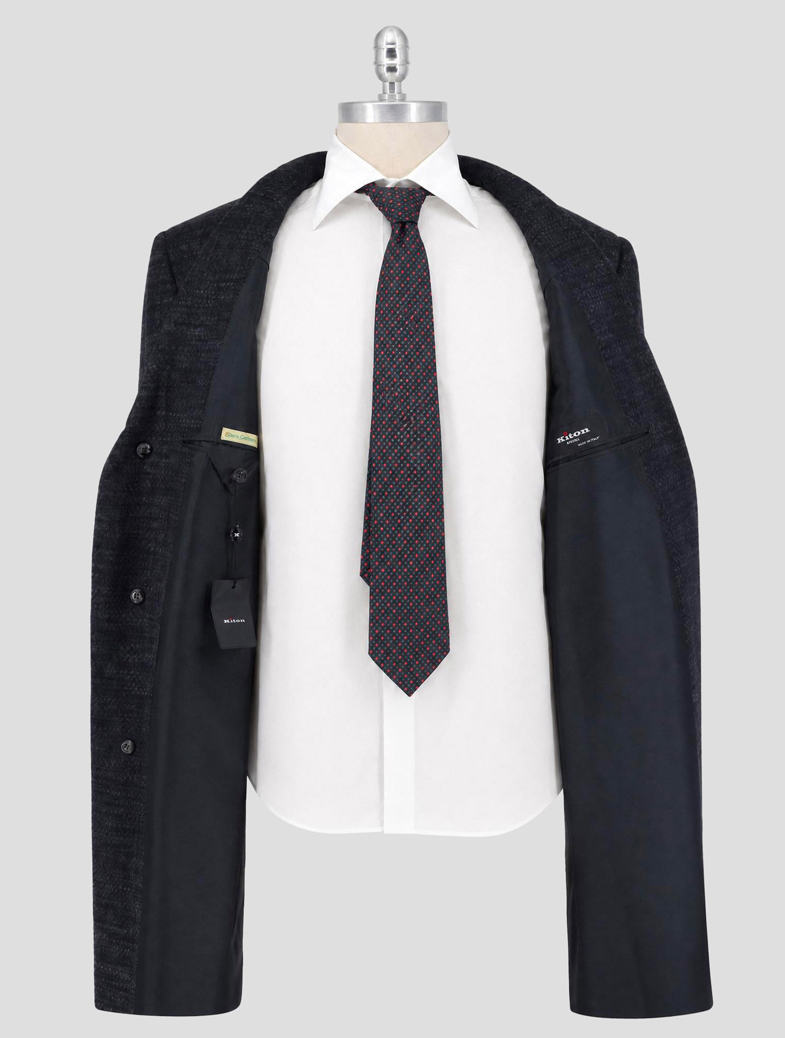 Kiton Dark Gray Cashmere Overcoat