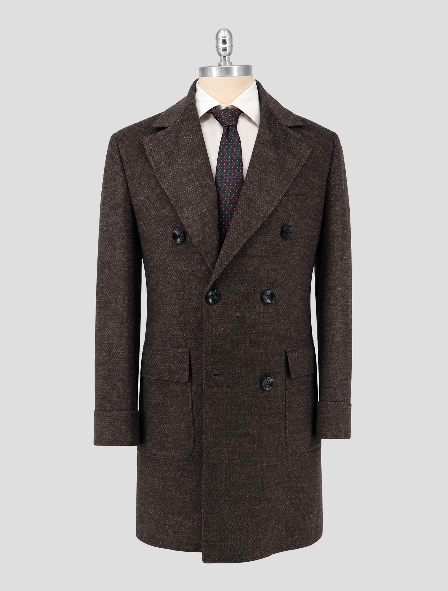 Kiton Brown Cashmere Overcoat Double Breasted
