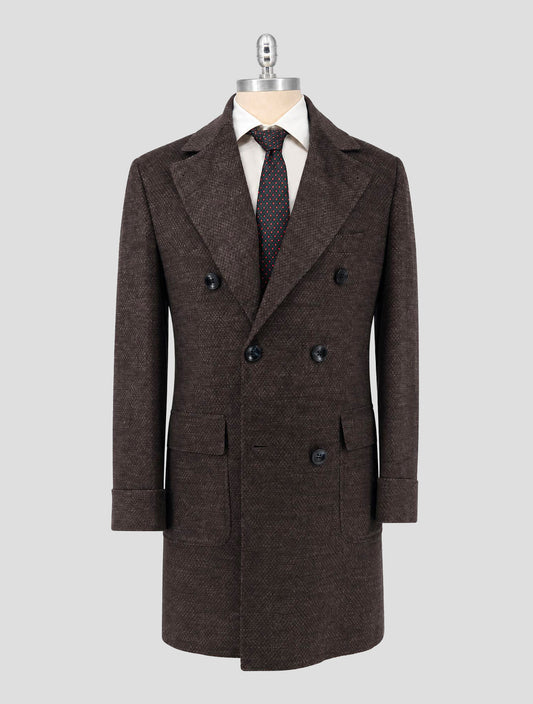 Kiton Brown Cashmere Overcoat Double Breasted