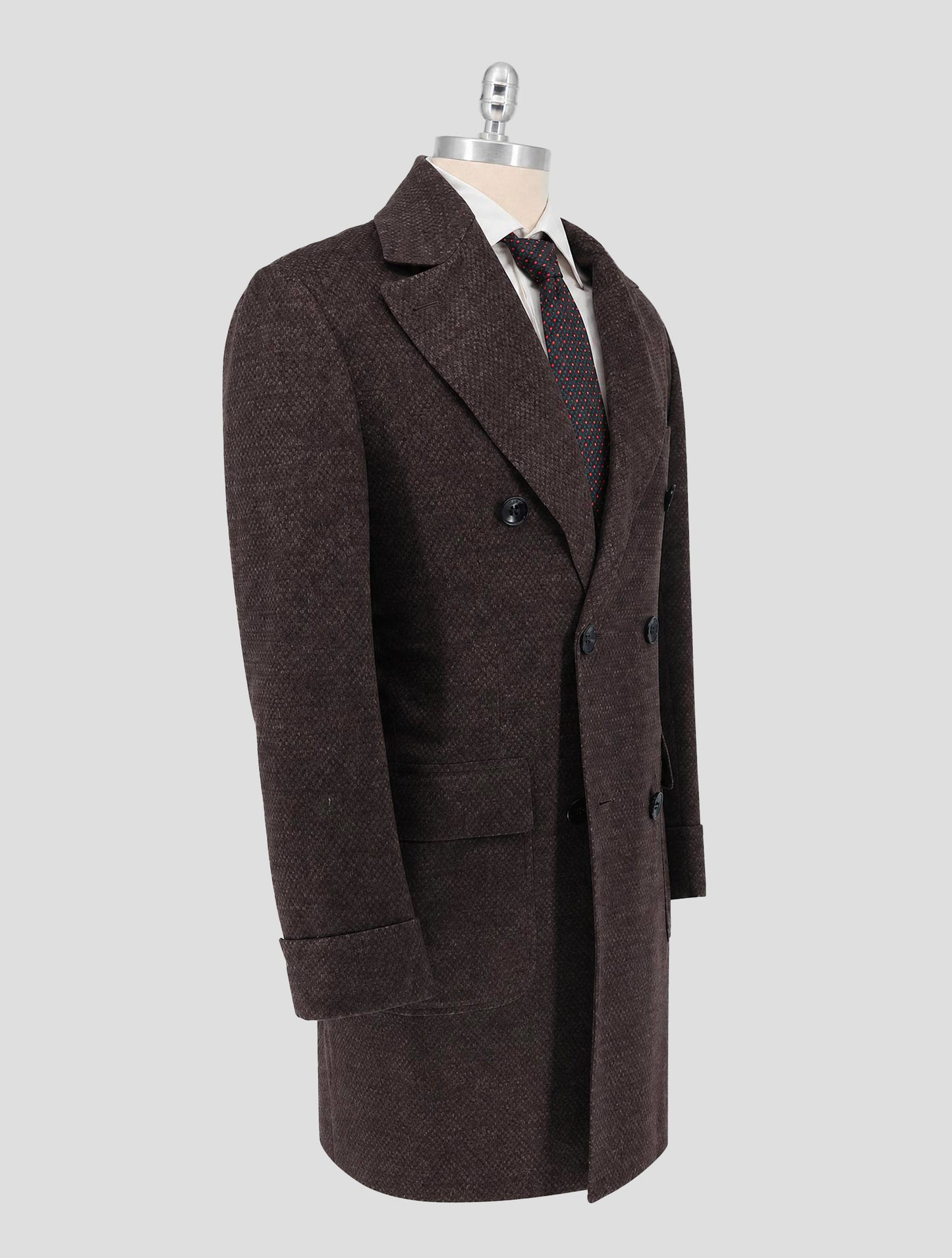 Kiton Brown Cashmere Overcoat Double Breasted