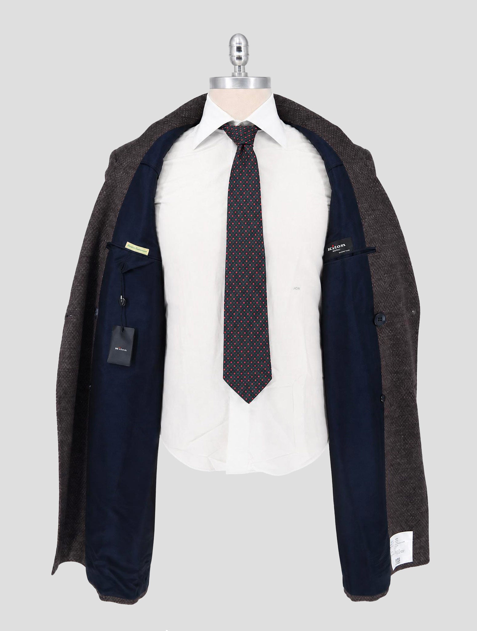 Kiton Brown Cashmere Overcoat Double Breasted