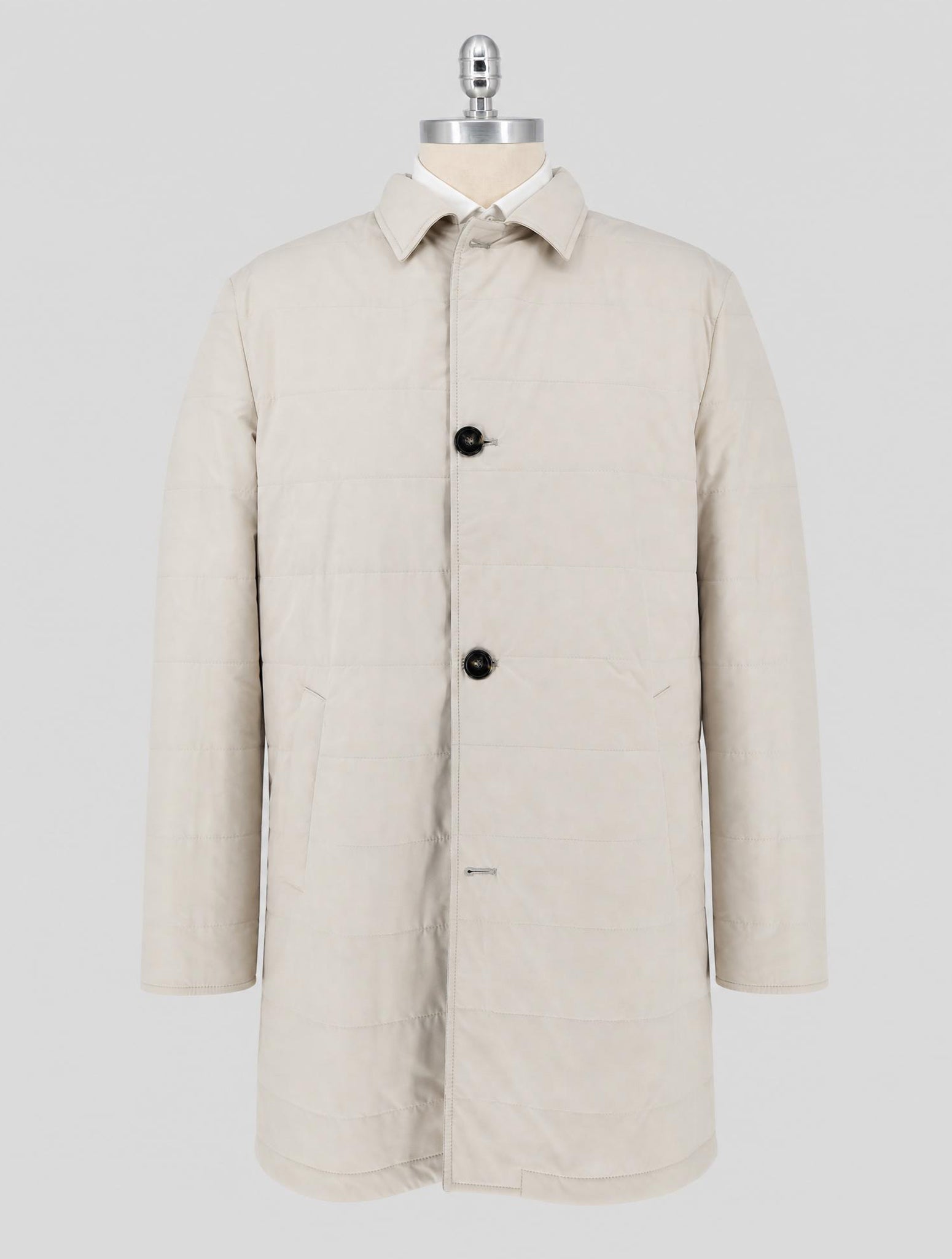 Kiton Gray Beige Cashmere Overcoat