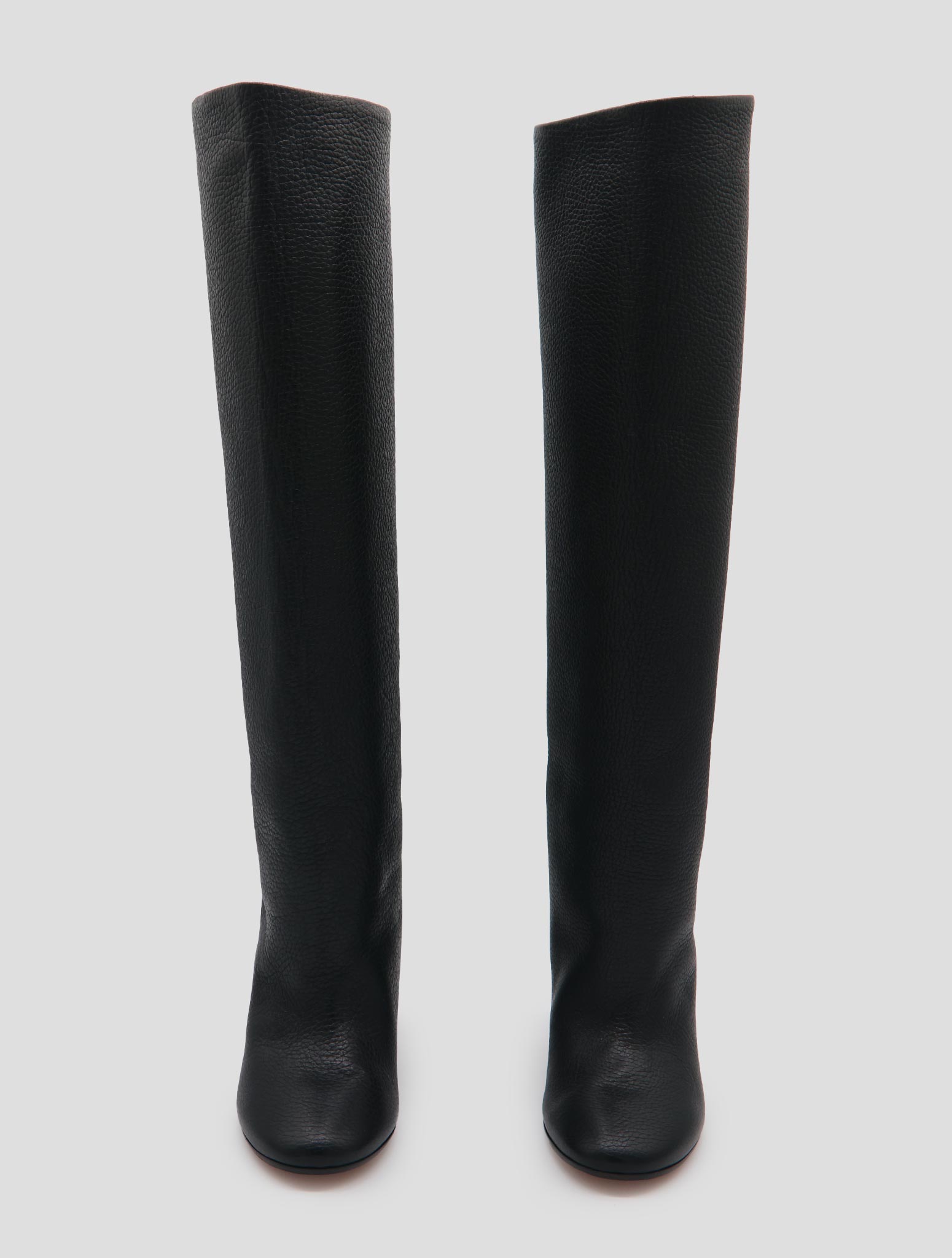 Kiton Brown Leather Deer Long Boots Women