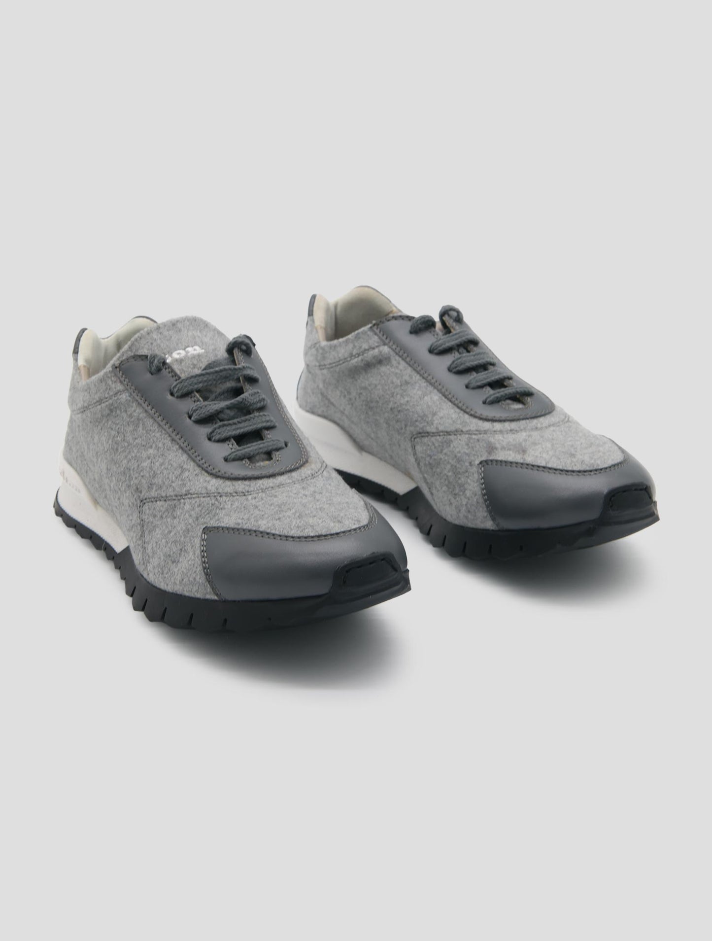 Kiton Gray Wool Sneakers Women