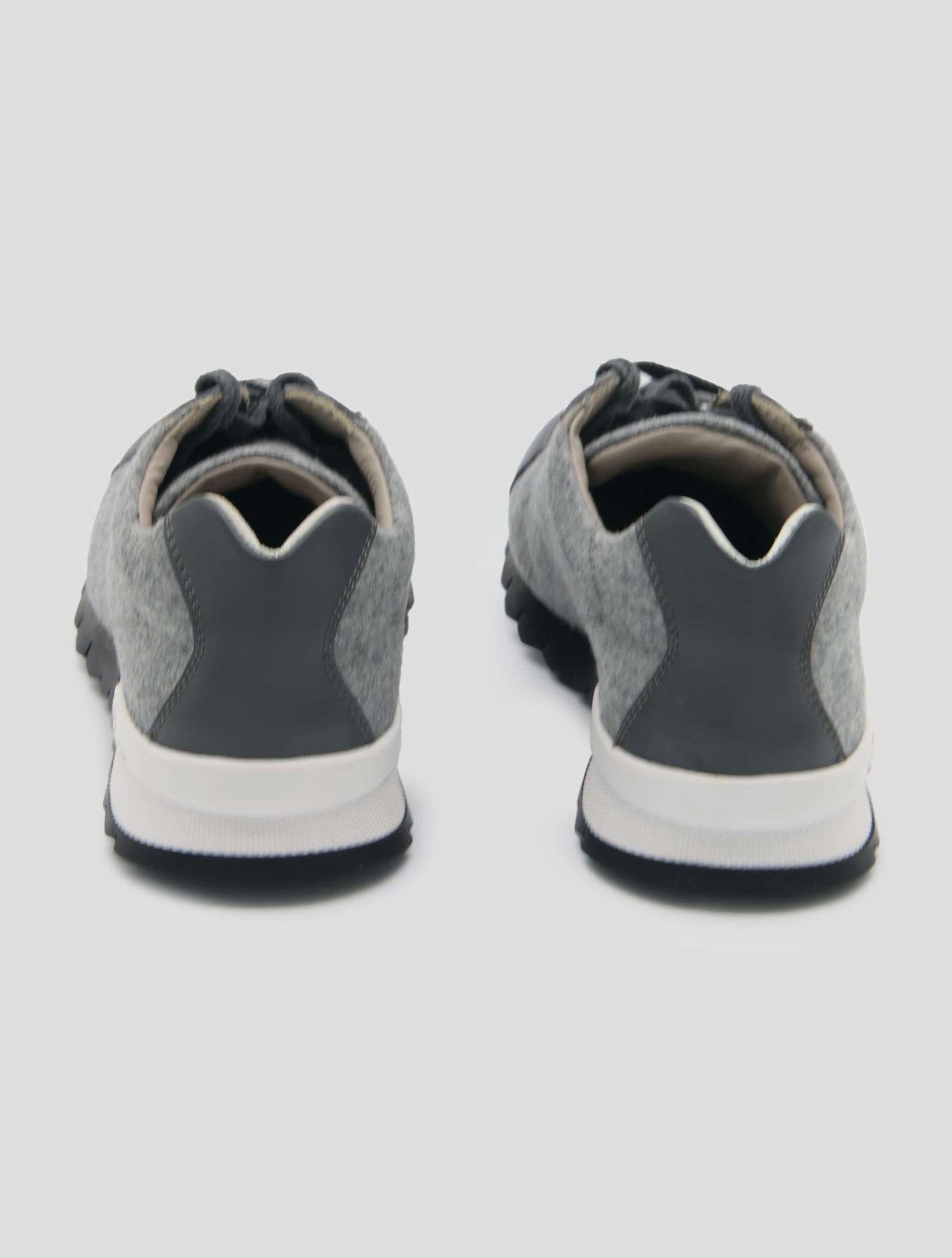 Kiton Gray Wool Sneakers Women