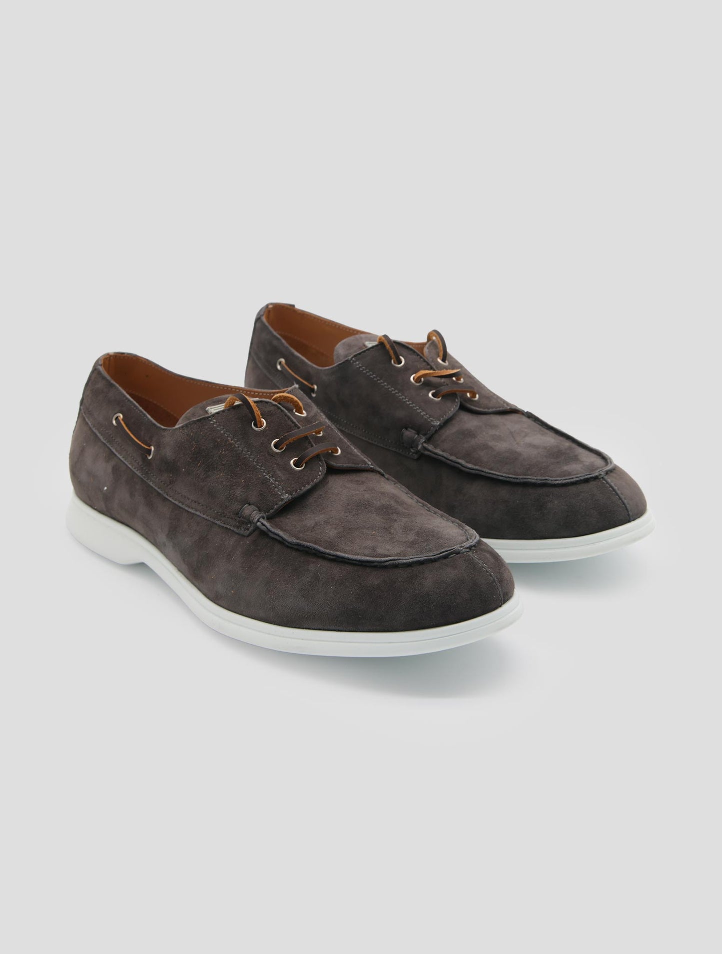 Kiton Gray Leather Suede Shoes