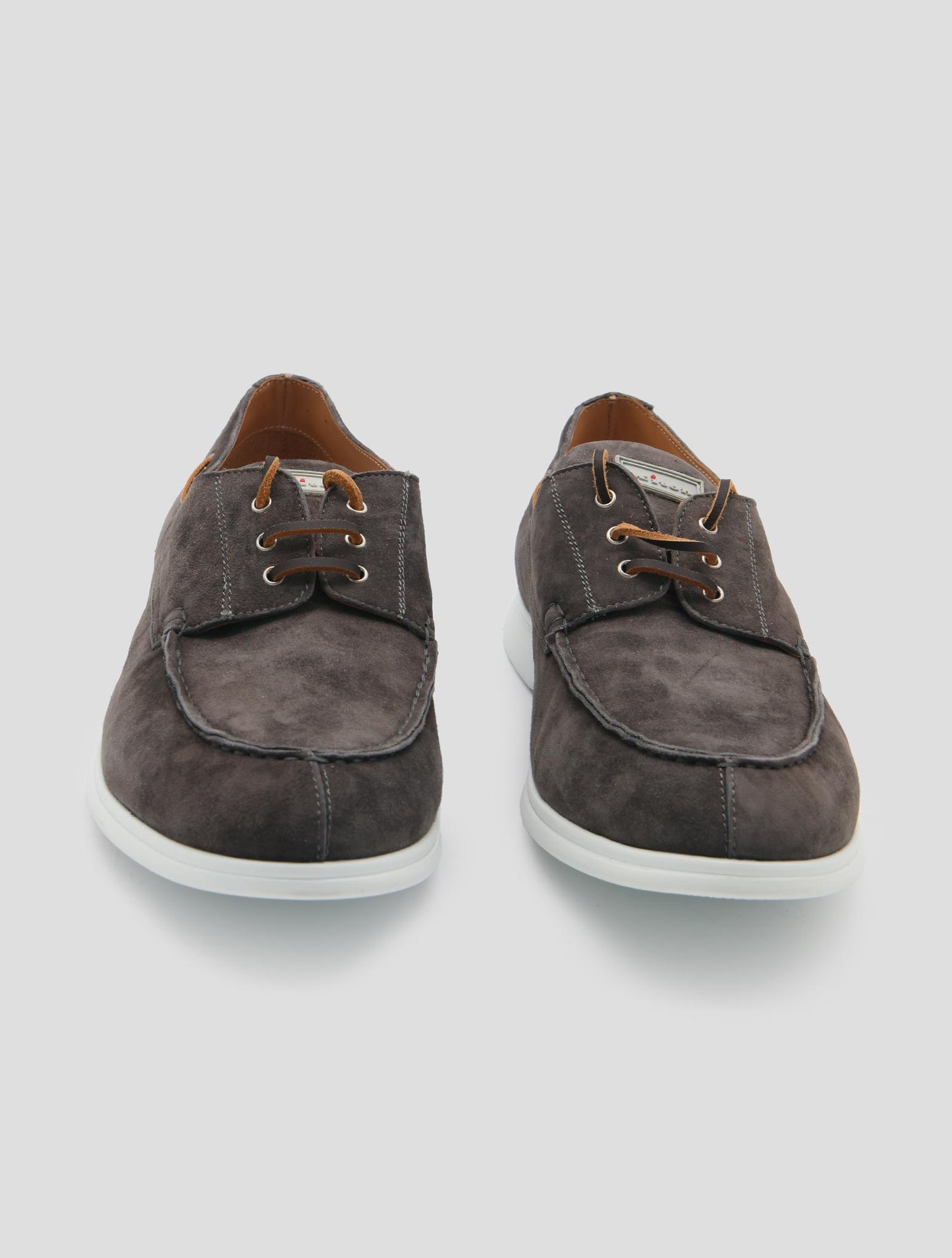 Kiton Gray Leather Suede Shoes