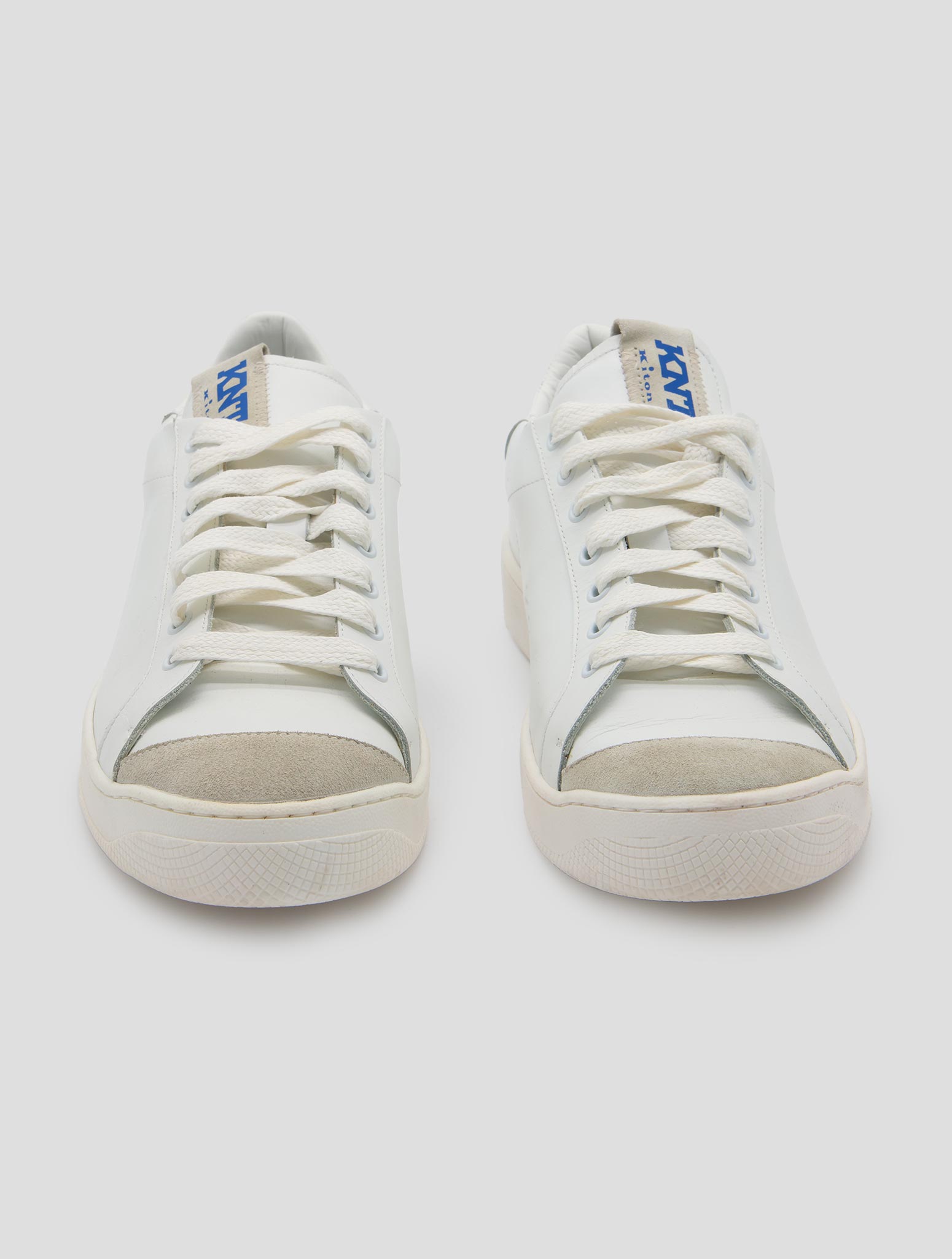 Kiton Knt White Leather Sneakers