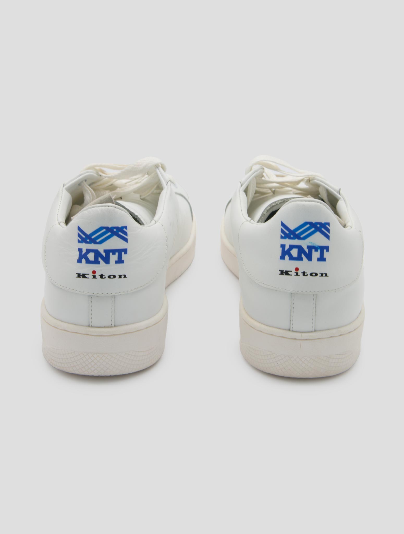 Kiton Knt White Leather Sneakers