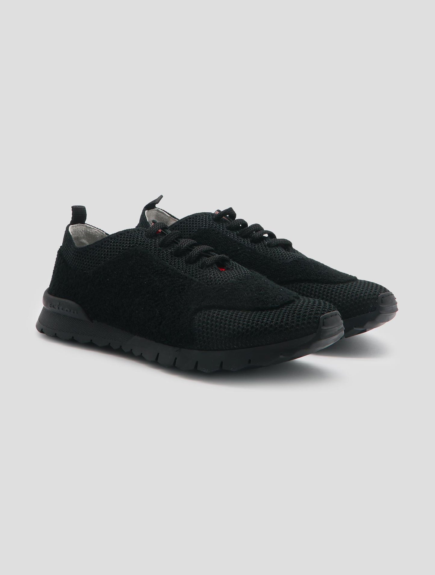 Kiton Black Wool Sneakers