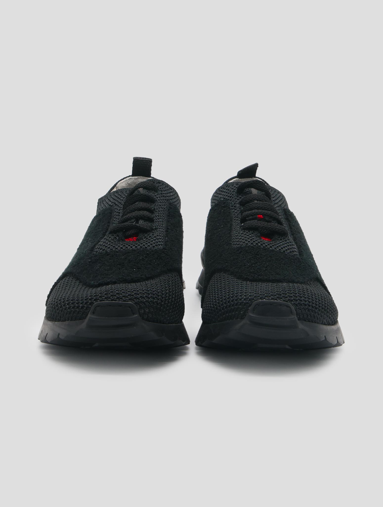 Kiton Black Wool Sneakers