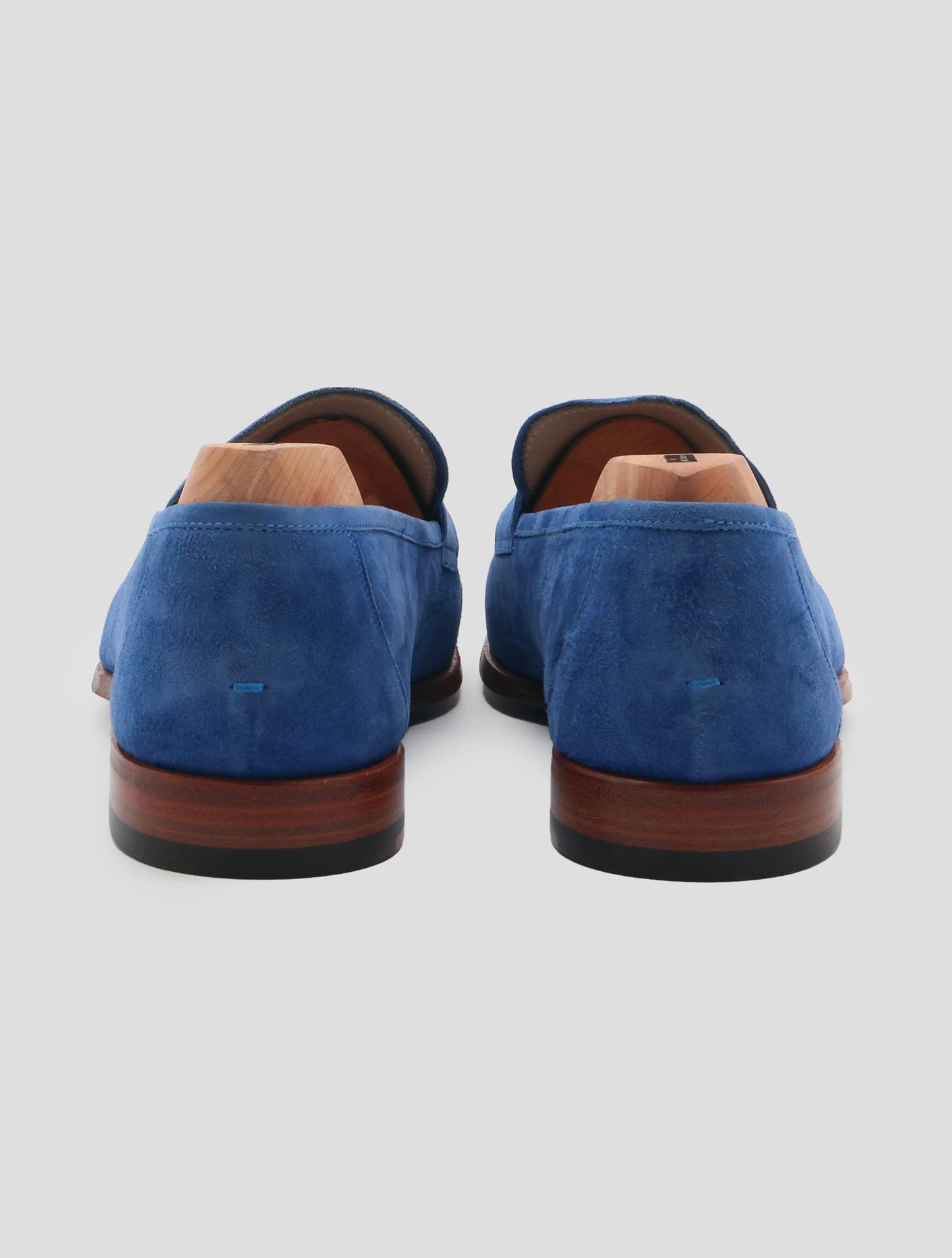 Kiton Blue Leather Suede Loafers