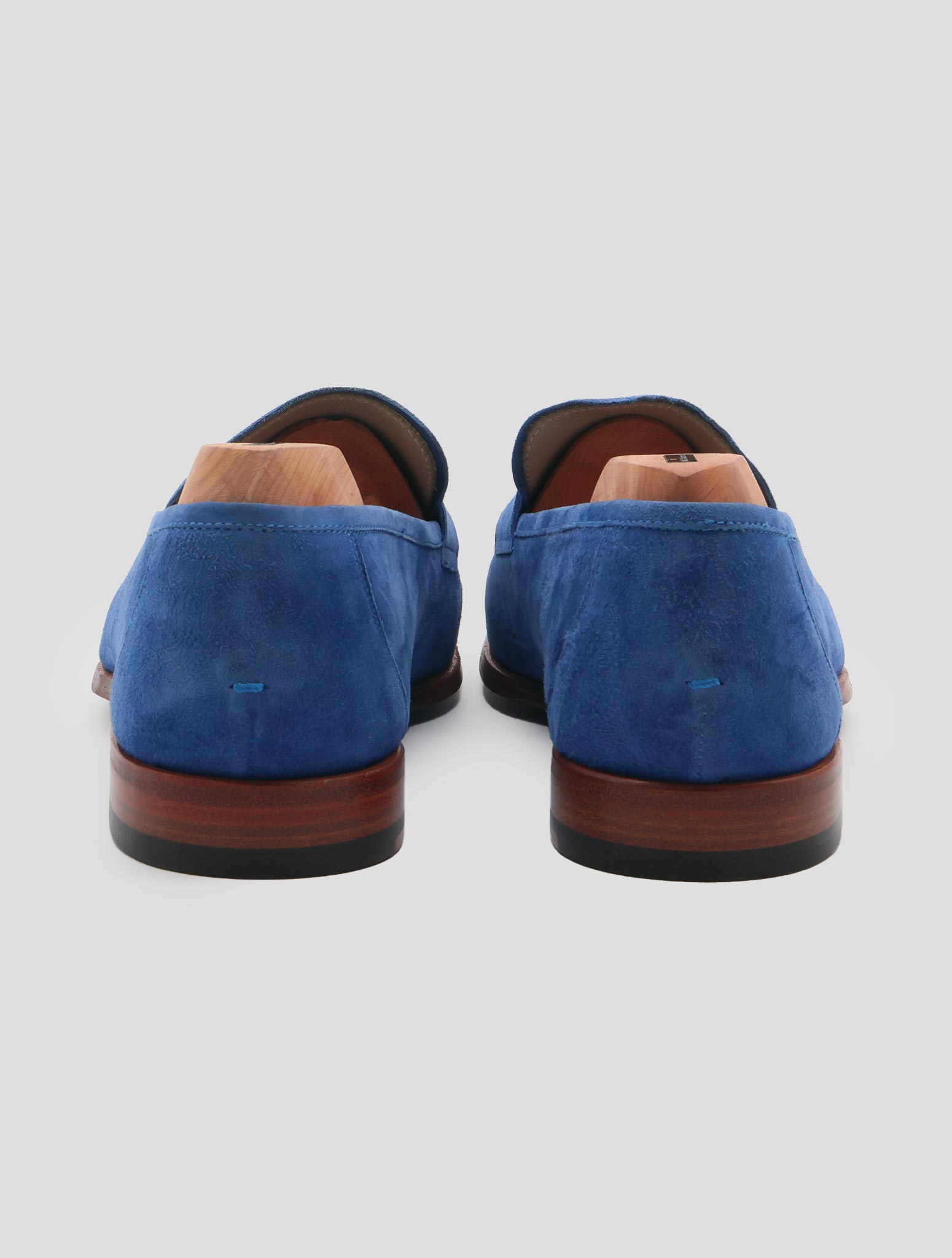 Kiton Blue Leather Suede Loafers