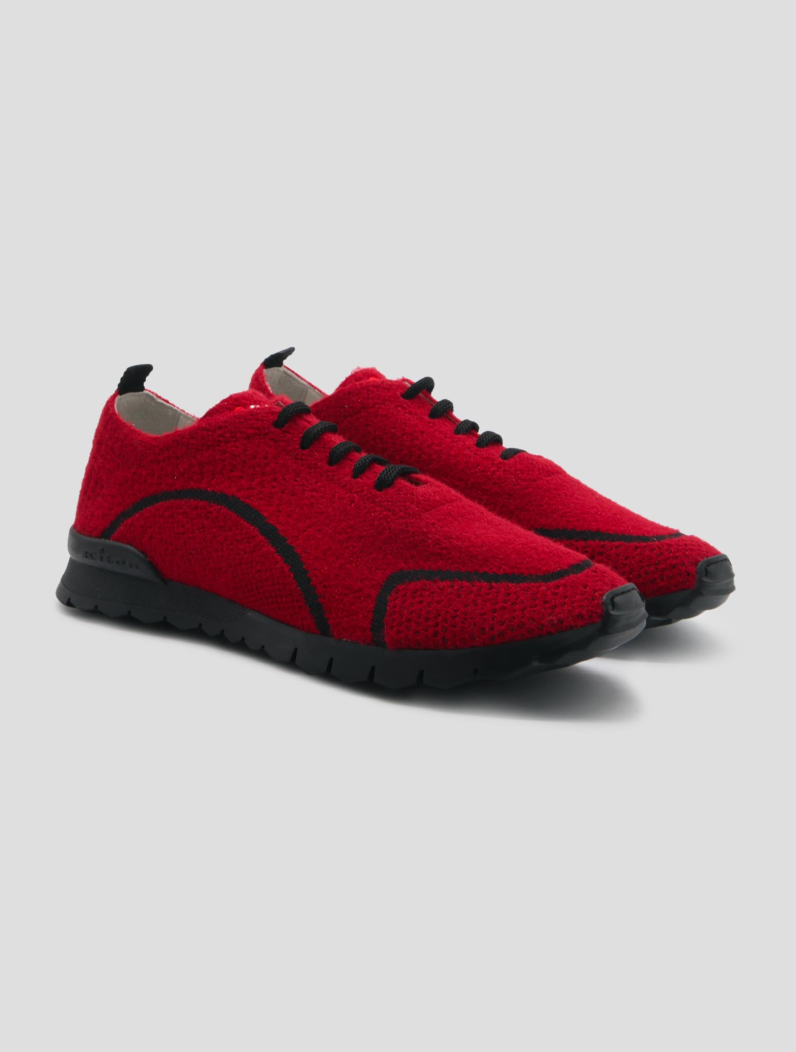 Kiton Red Pl Pa Wool Sneakers
