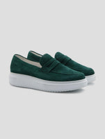 Kiton Green Leather Suede Dress Shoes
