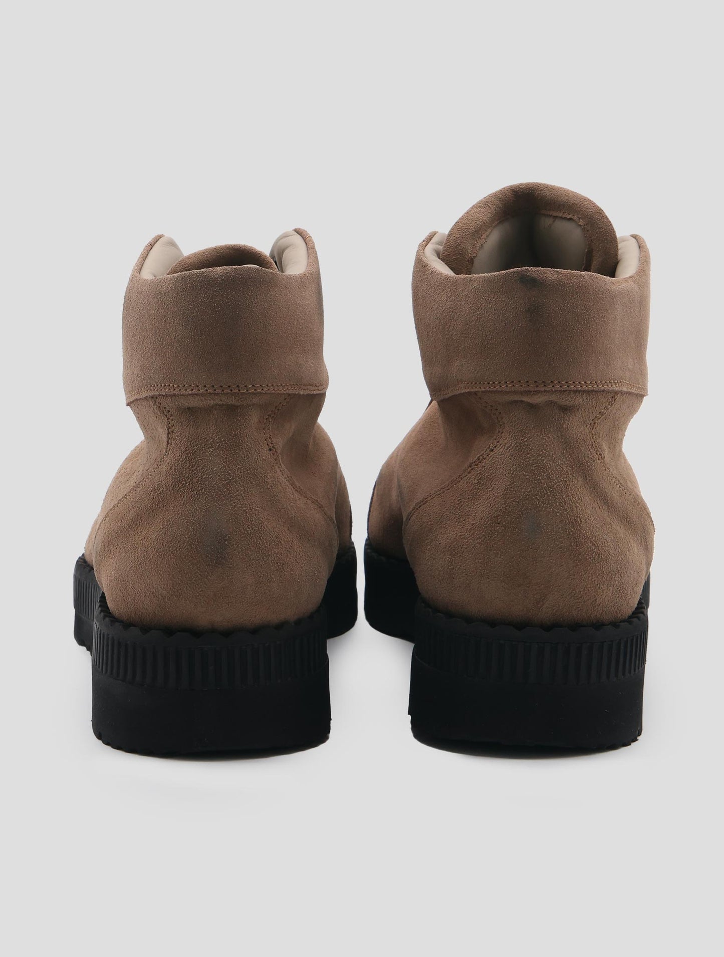 Kiton Beige Leather Suede Boots