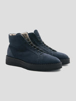 Kiton Blue Leather Suede Boots