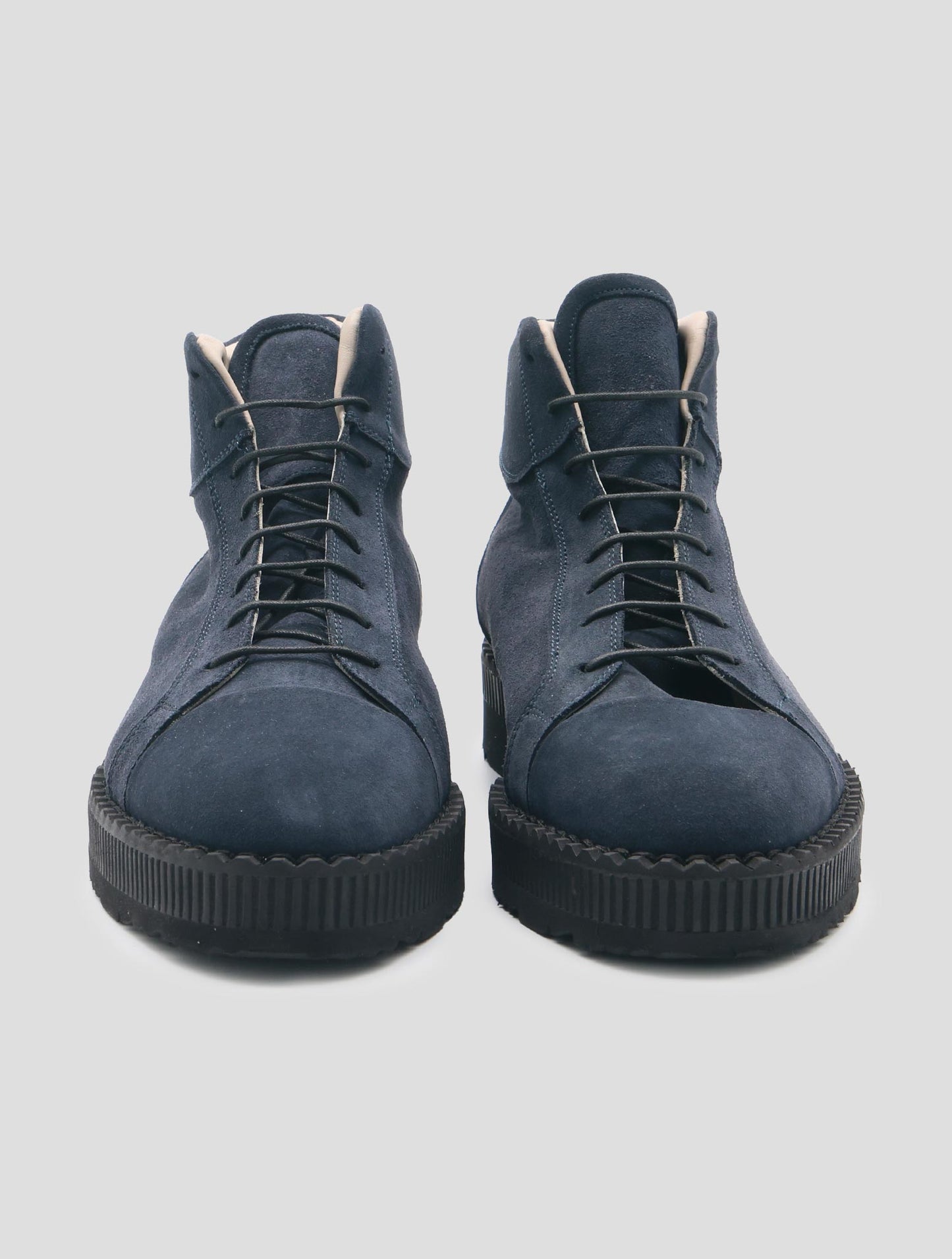 Kiton Blue Leather Suede Boots