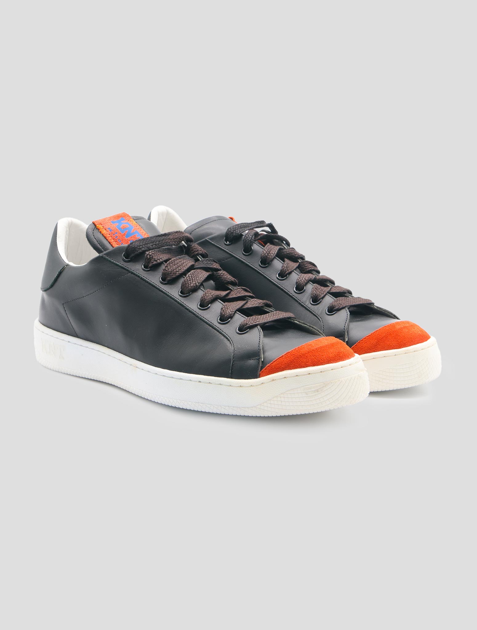 Kiton Knt Black Leather Sneakers