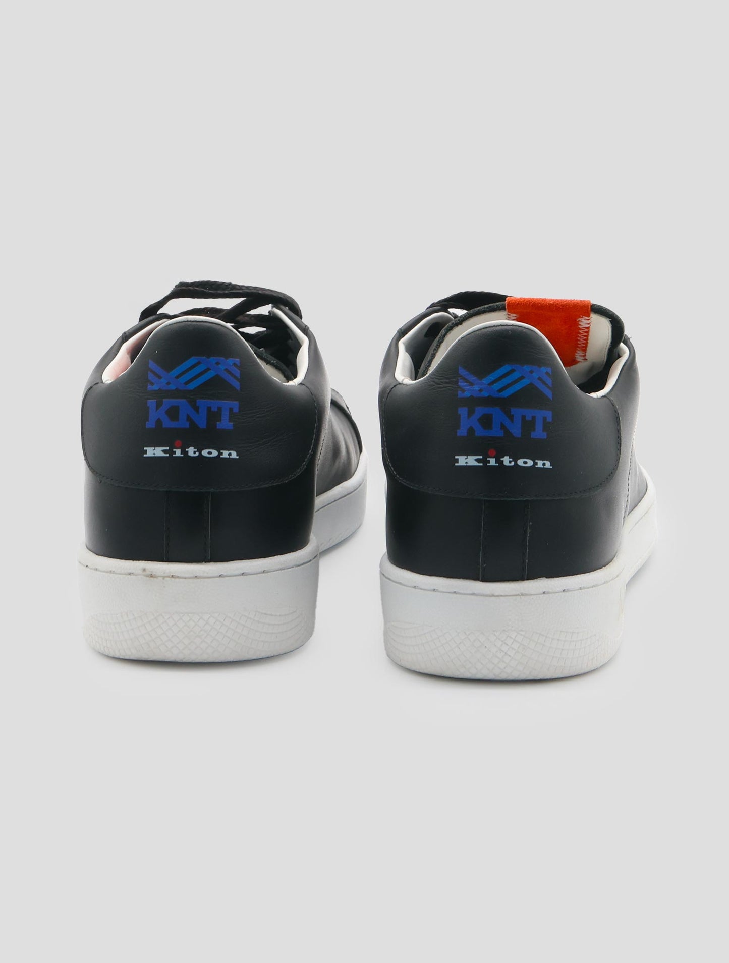 Kiton Knt Black Leather Sneakers