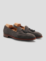 Kiton Gray Leather Suede Loafers
