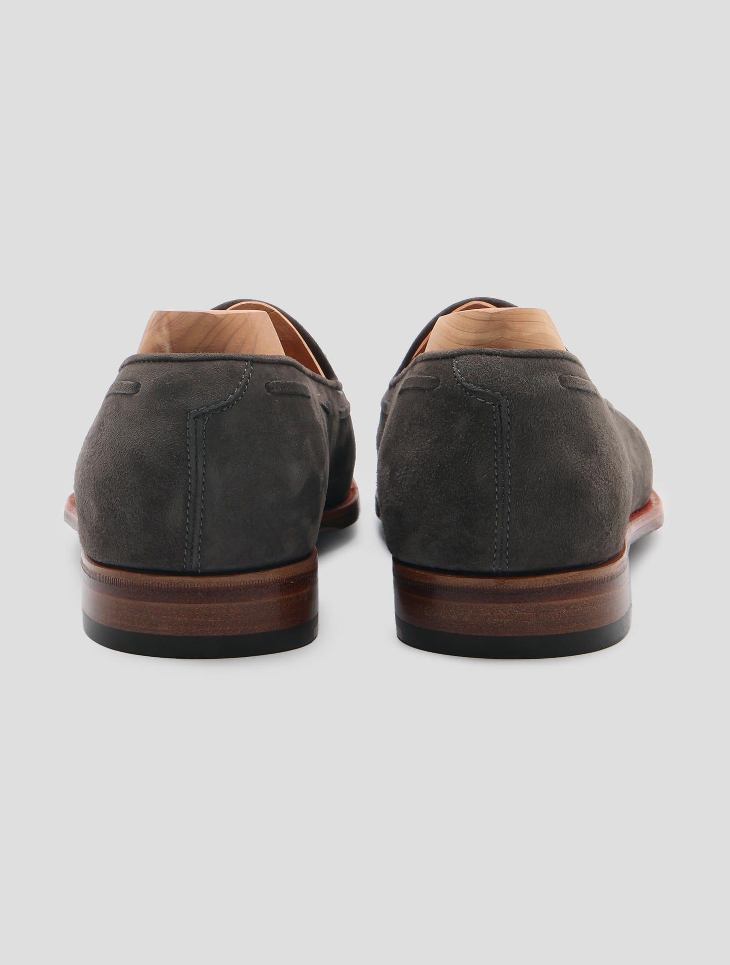 Kiton Gray Leather Suede Loafers