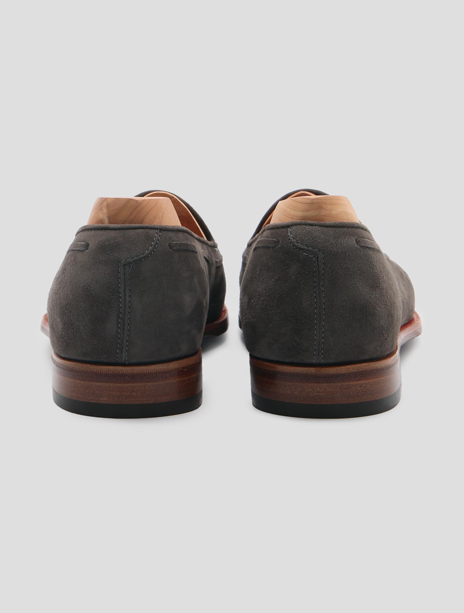 Kiton Gray Leather Suede Loafers