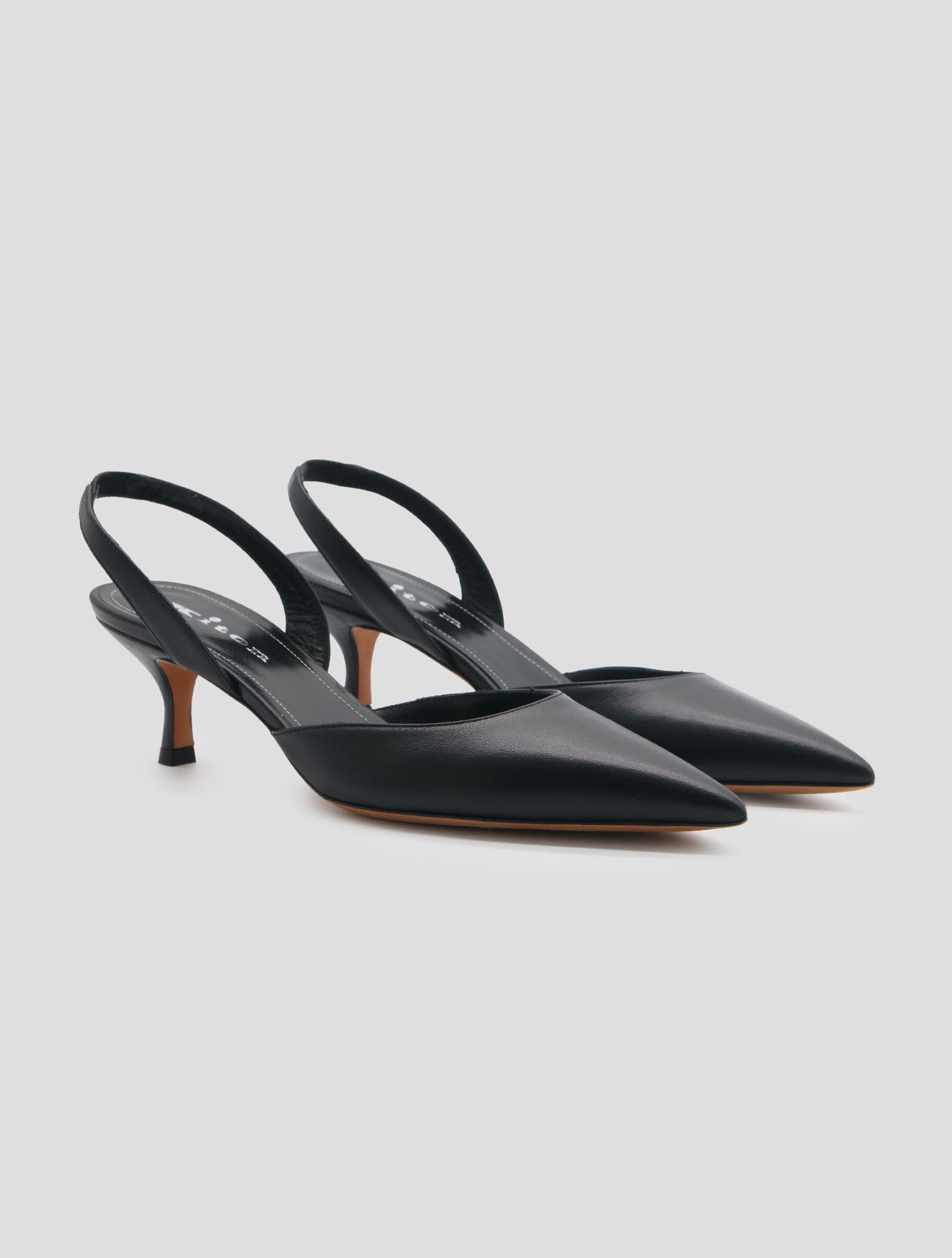 Kiton Black Leather Decollete Women