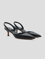 Kiton Black Leather Decollete Women
