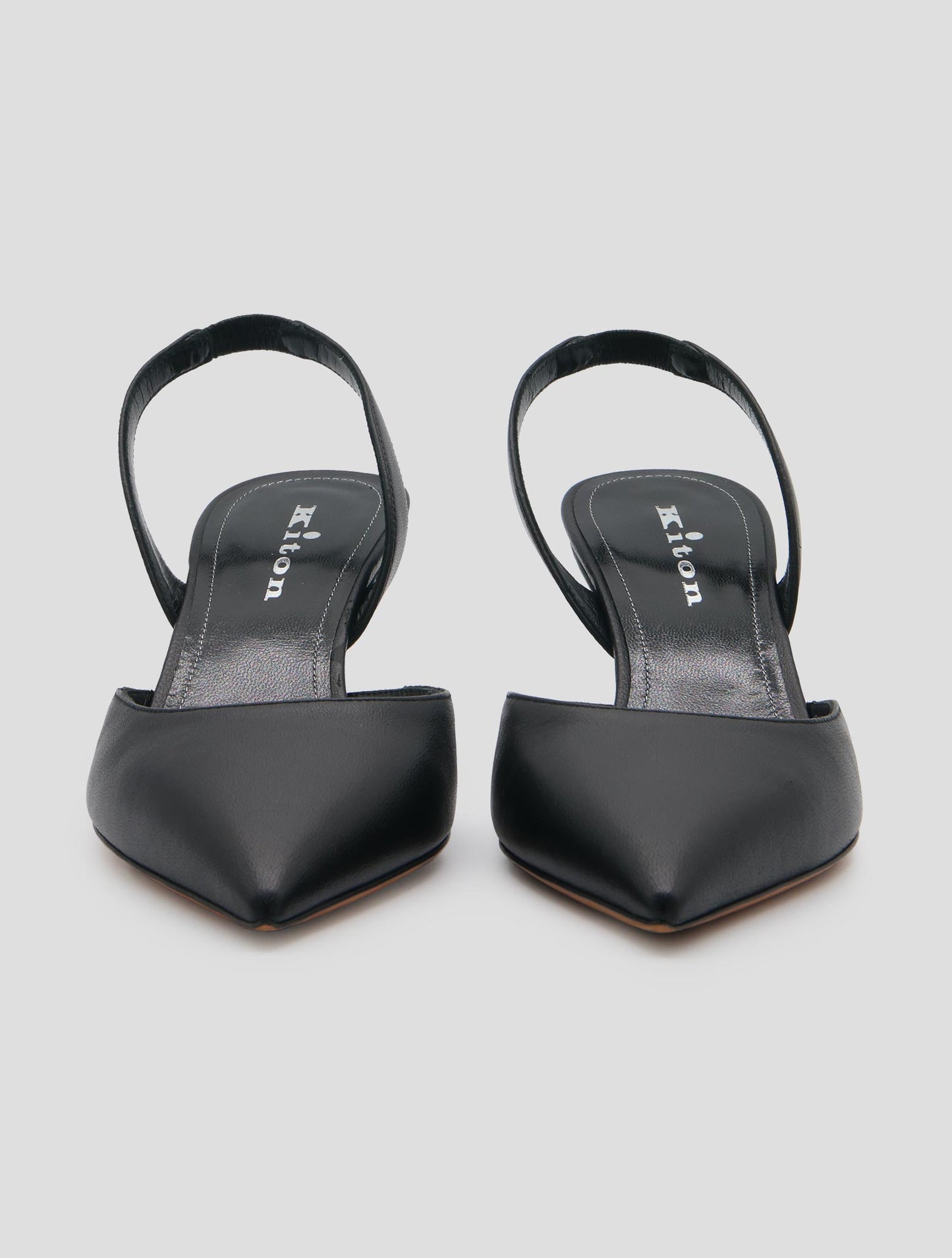 Kiton Black Leather Decollete Women