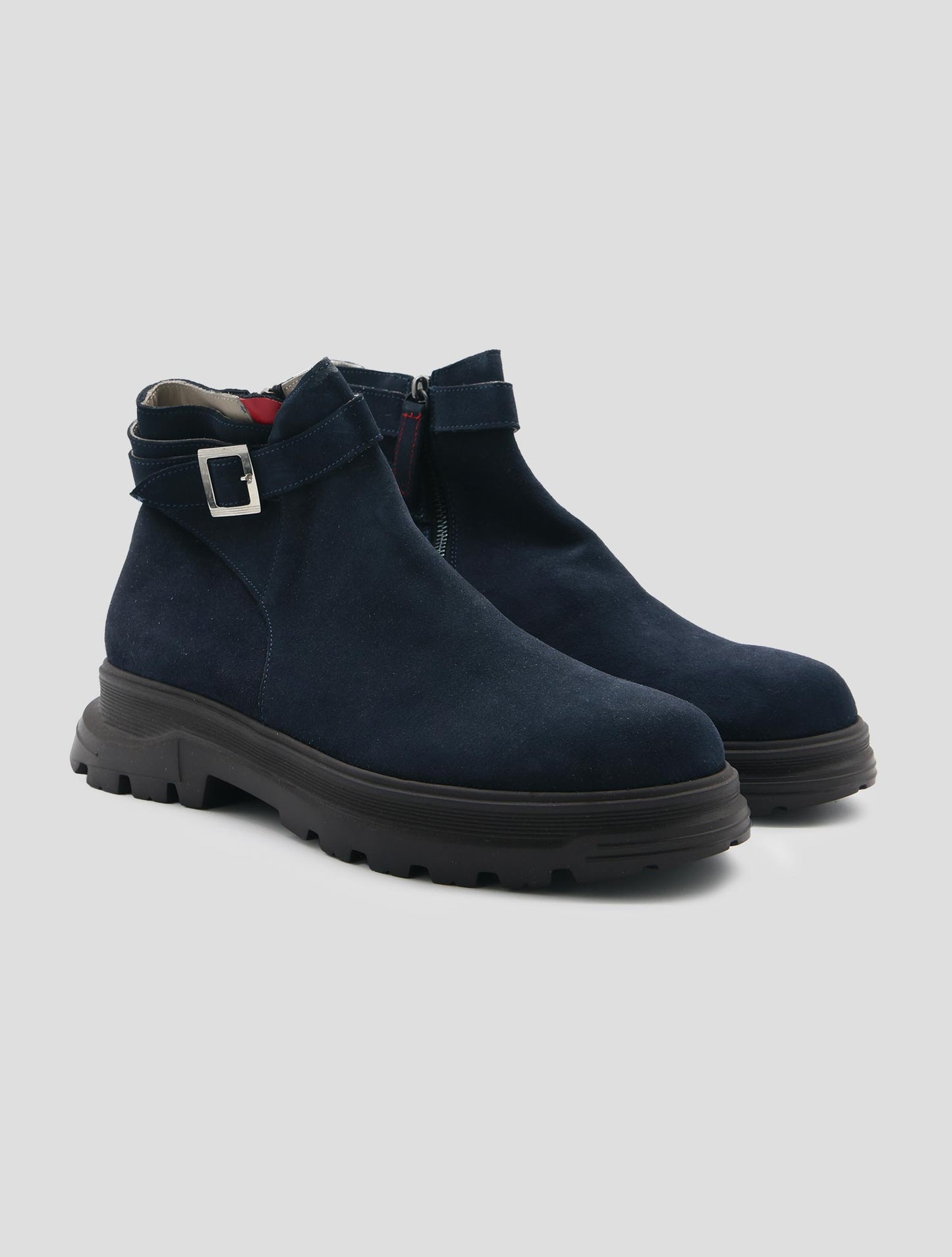 Kiton Blue Leather Suede Boots