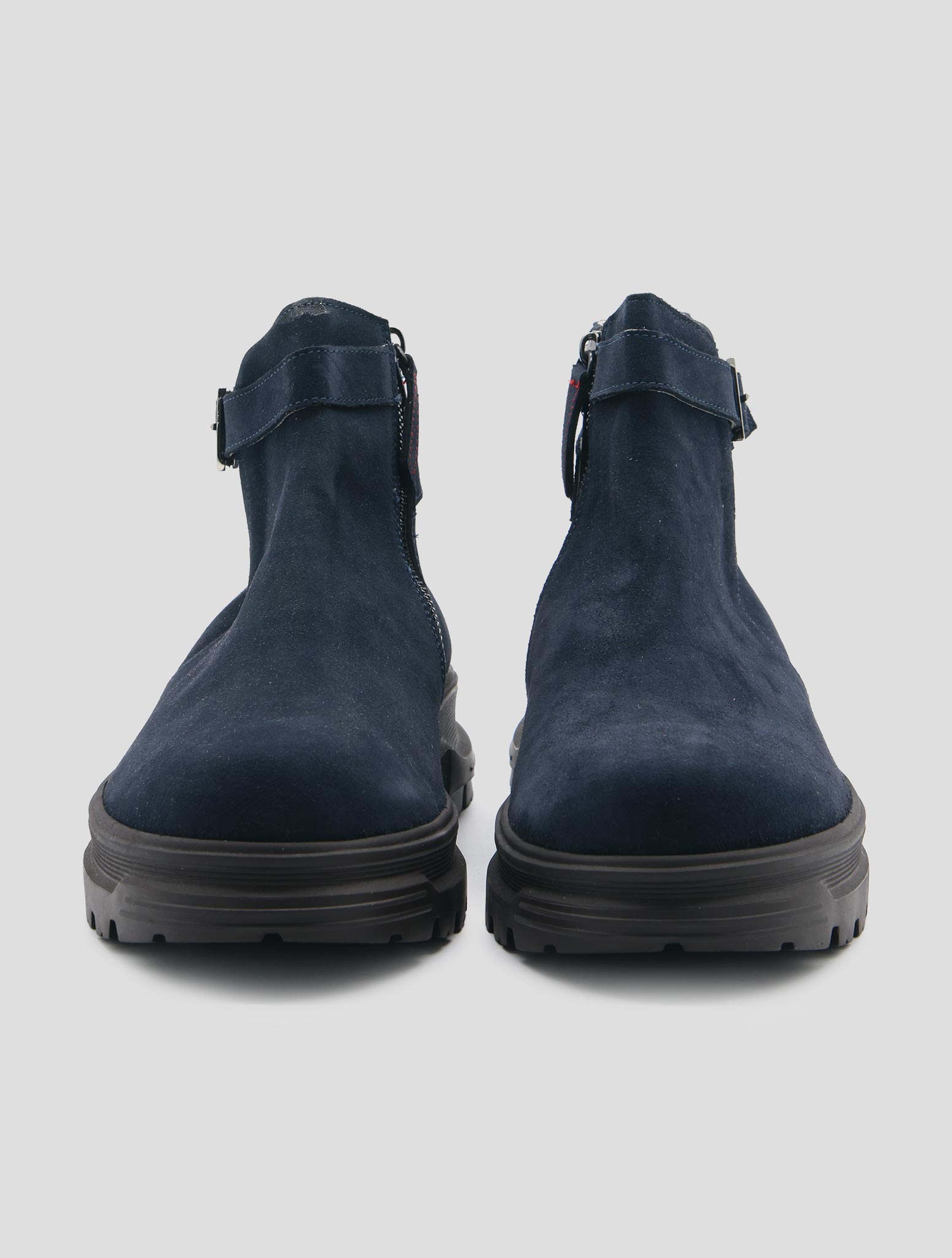 Kiton Blue Leather Suede Boots