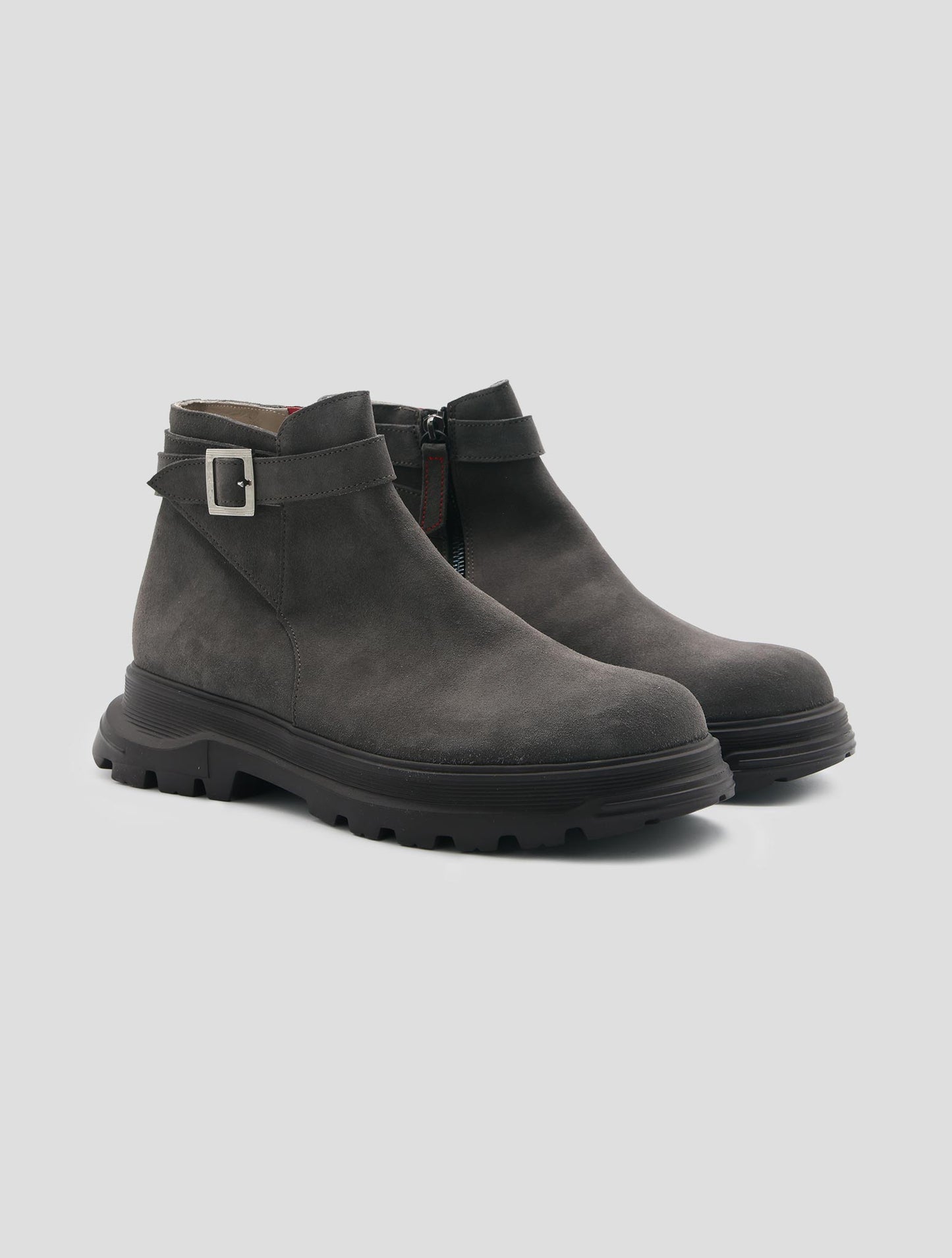 Kiton Gray Leather Suede Boots