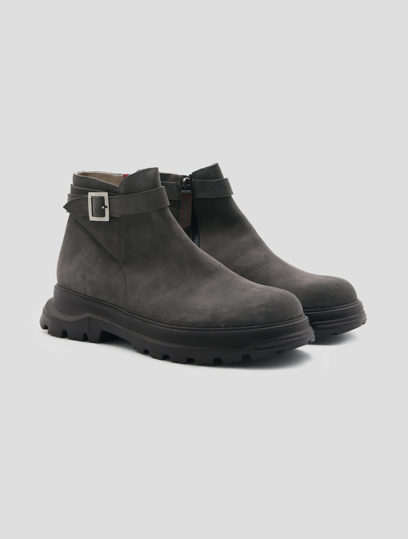 Kiton Gray Leather Suede Boots