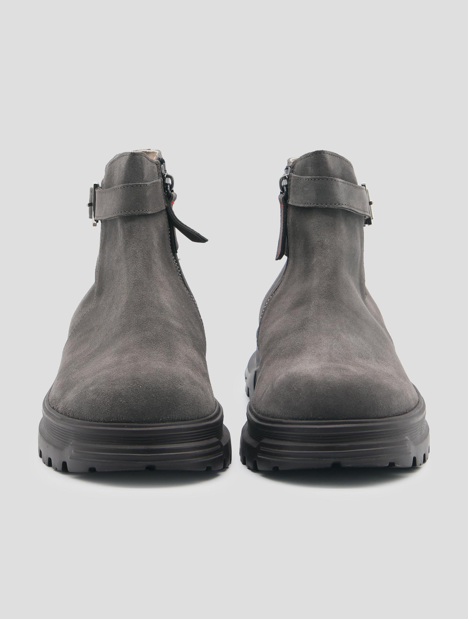 Kiton Gray Leather Suede Boots