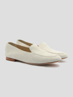 Kiton Light Beige Leather Suede Loafers Women