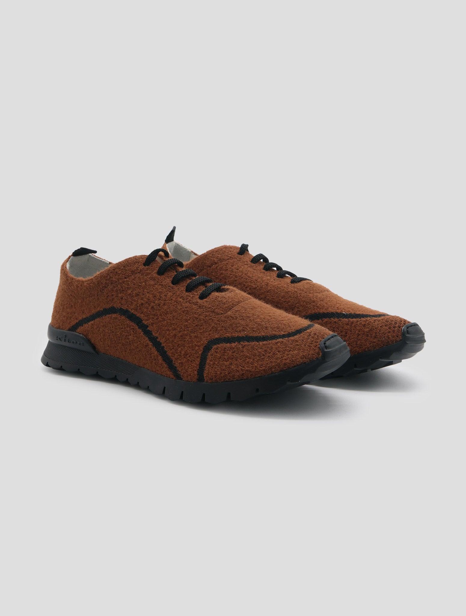 Kiton Brown Pl Pa Wool Sneakers