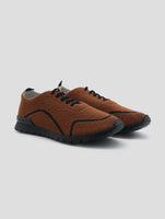 Kiton Brown Pl Pa Wool Sneakers