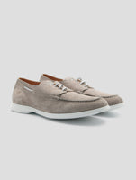 Kiton Gray Leather Suede Shoes