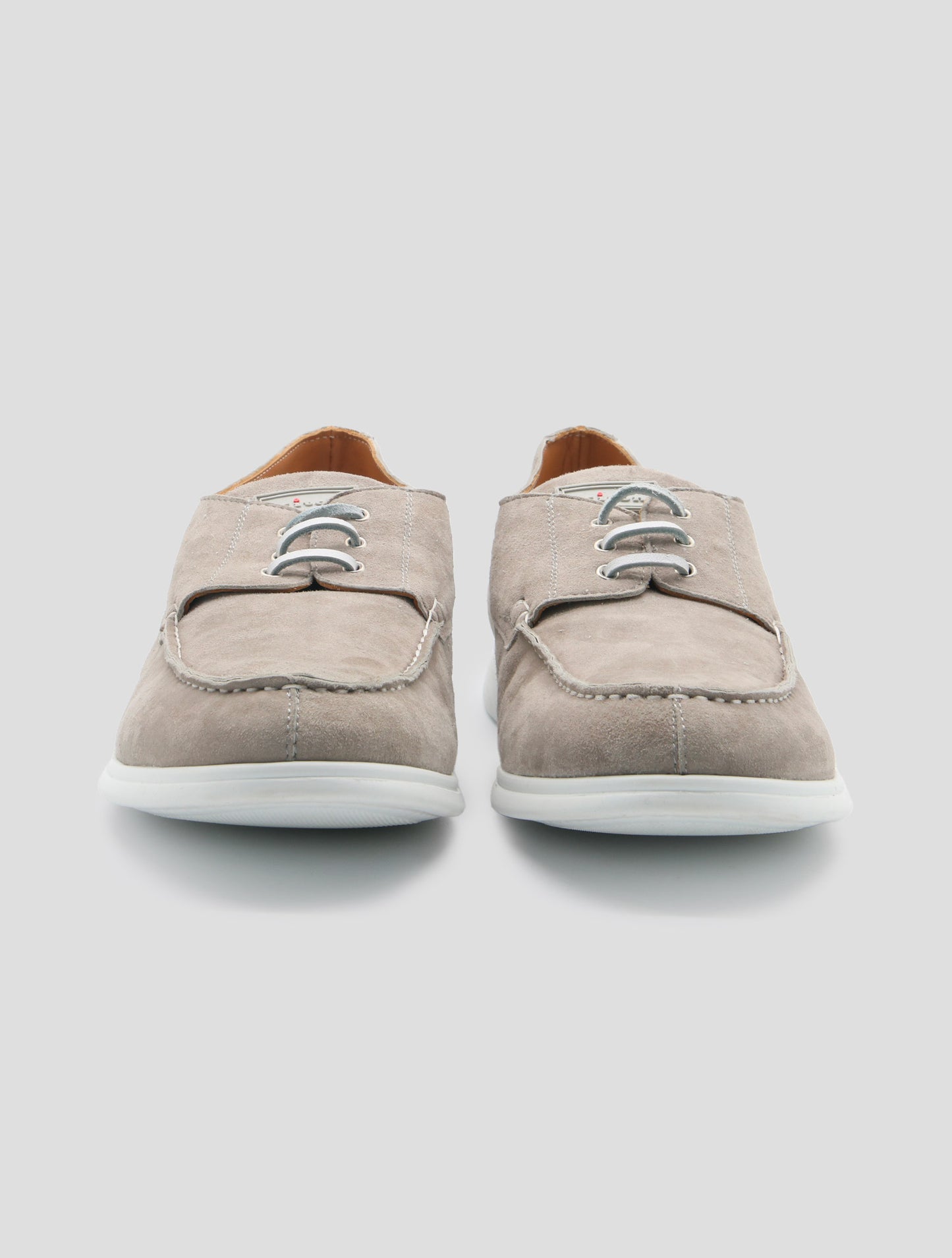 Kiton Gray Leather Suede Shoes